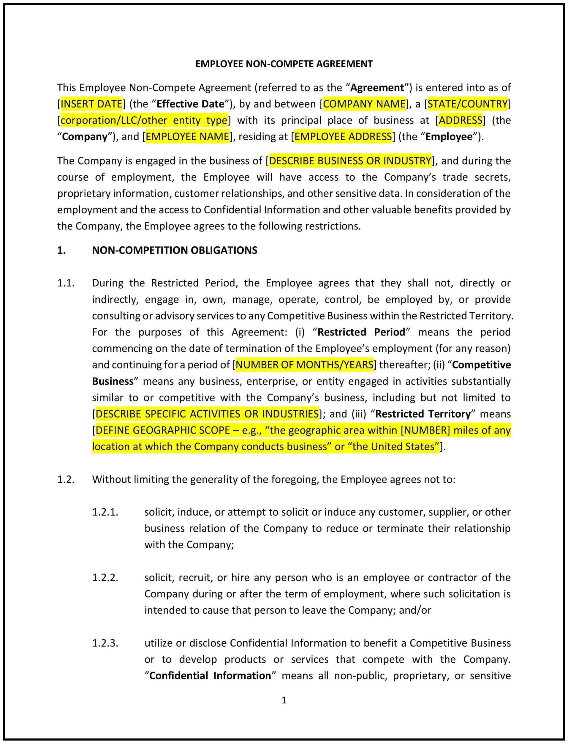 Employee-Non-Compete-Agreement--Oklahoma--1-1